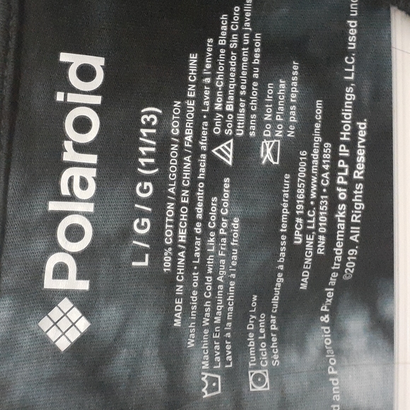 Polaroid Long Sleeve Tie Dye Crop Tee Size L - Picture 2 of 6